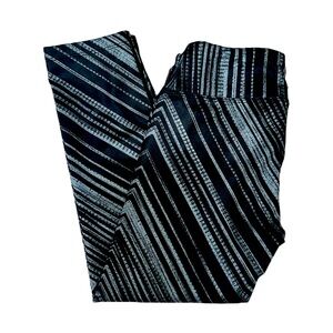 Prana Black and Gray Roxanne Leggings with Striped Pattern Size XS
